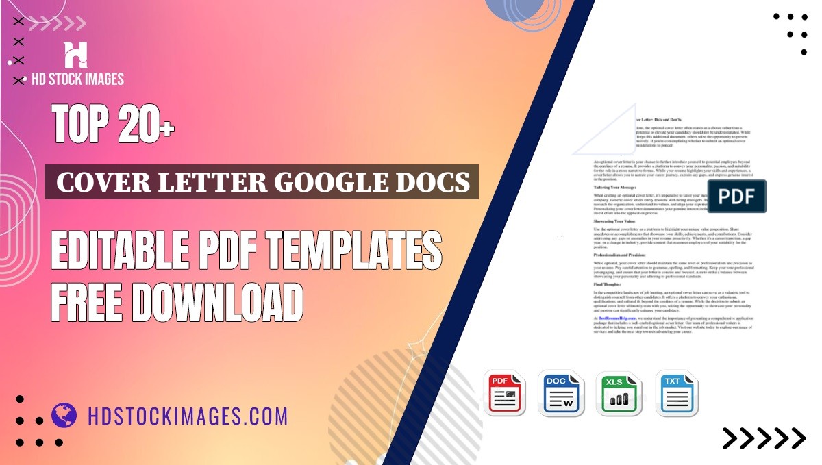 Top 20+ Cover Letter Google Docs Editable PDF Templates Free Download