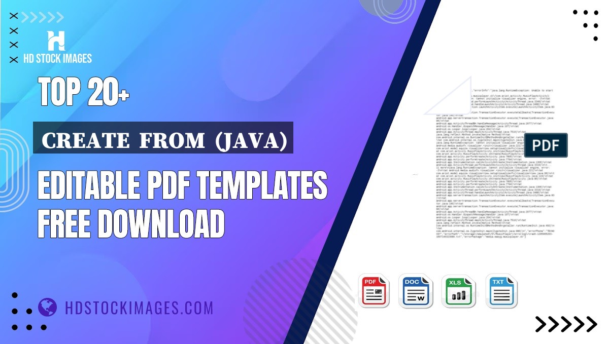 Top 20+ Create  From  (java) Editable PDF Templates Free Download