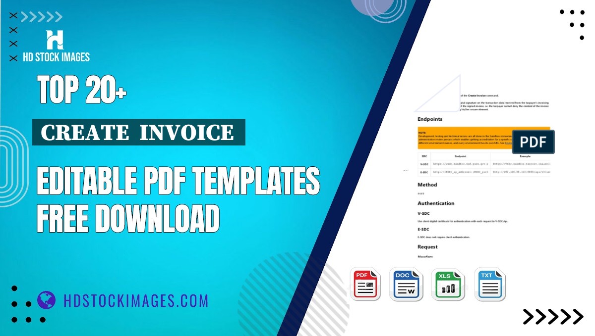 Top 20+ Create  Invoice  Editable PDF Templates Free Download