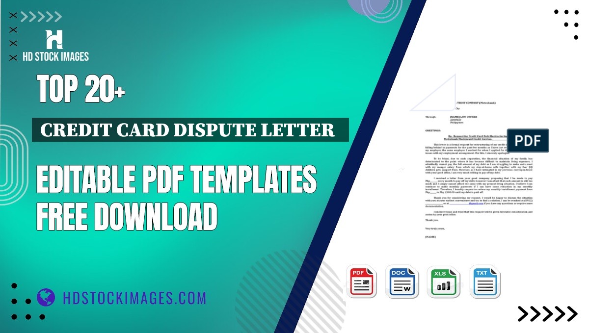 Top 20+ Credit Card Dispute Letter   Editable PDF Templates Free Download