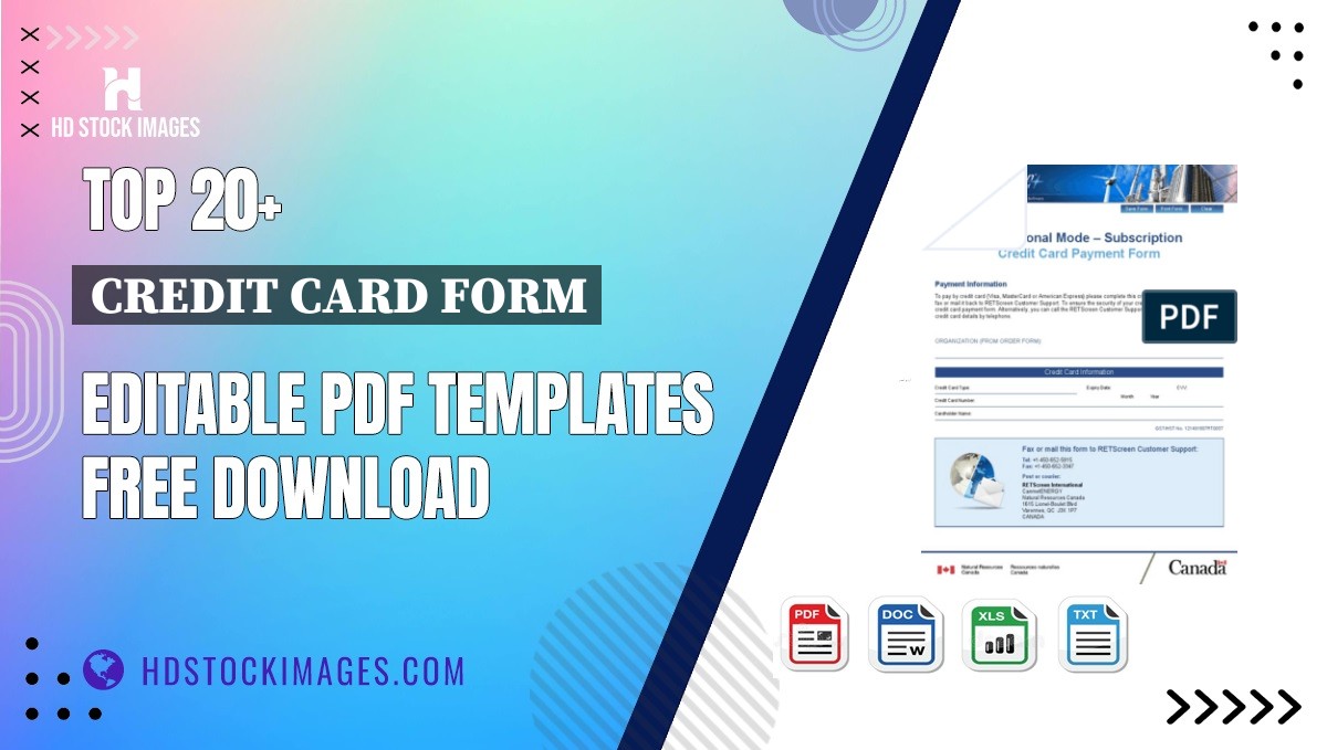 Top 20+ Credit Card Form Editable PDF Templates Free Download