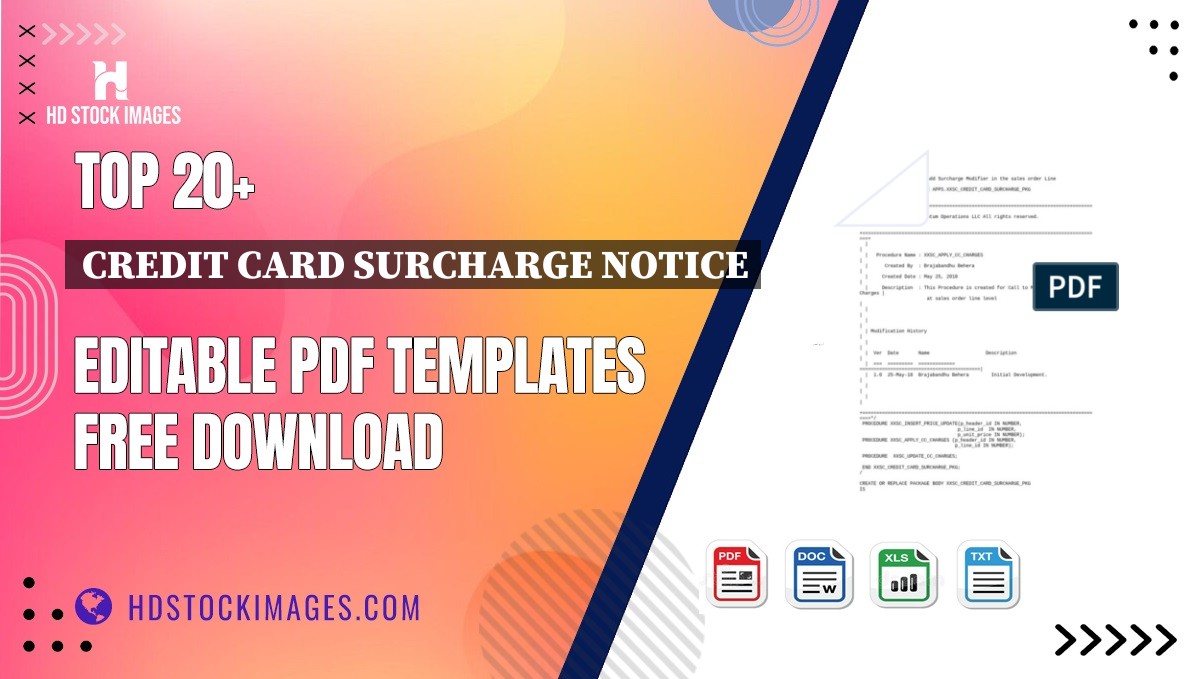 Top 20+ Credit Card Surcharge Notice Editable PDF Templates Free Download