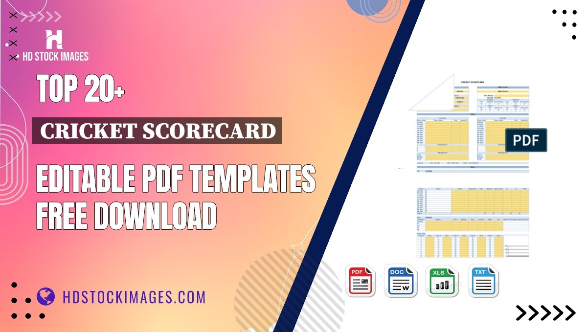 Top 20+ Cricket Scorecard Editable PDF Templates Free Download