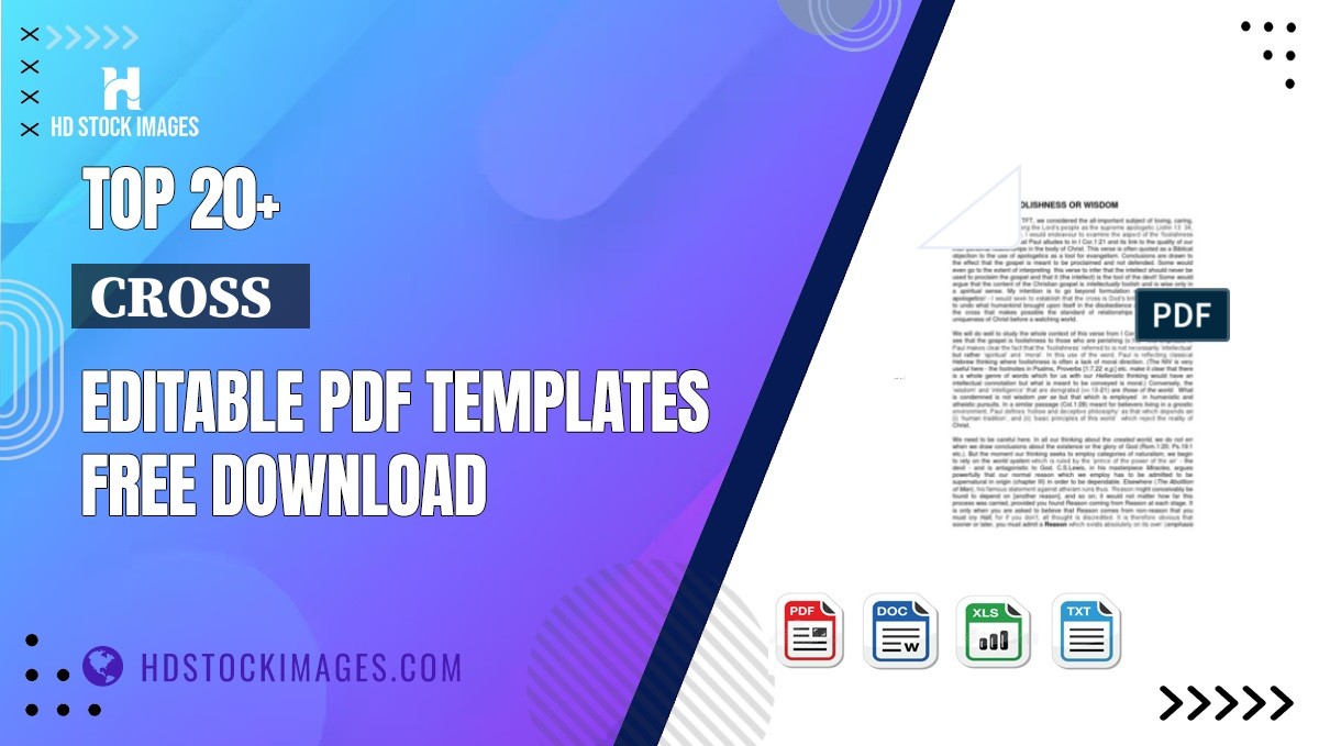 Top 20+ Cross   Editable PDF Templates Free Download