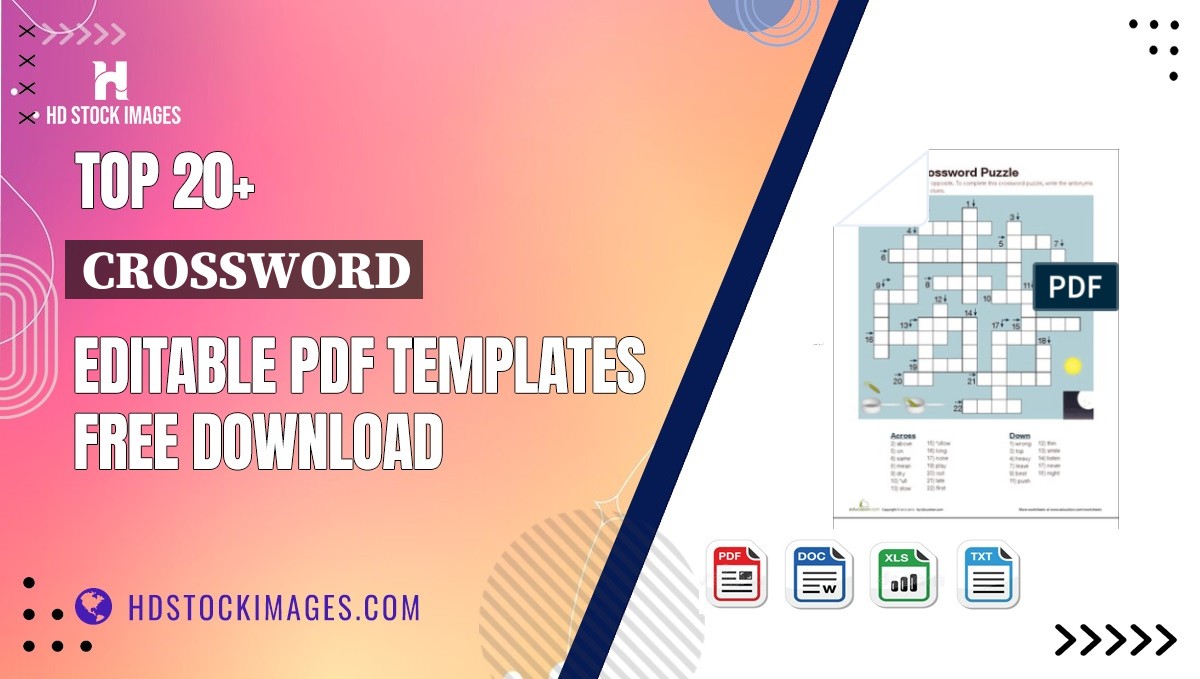 Top 20+ Crossword Editable PDF Templates Free Download