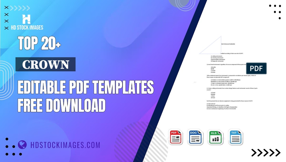 Top 20+  Crown  Editable PDF Templates Free Download