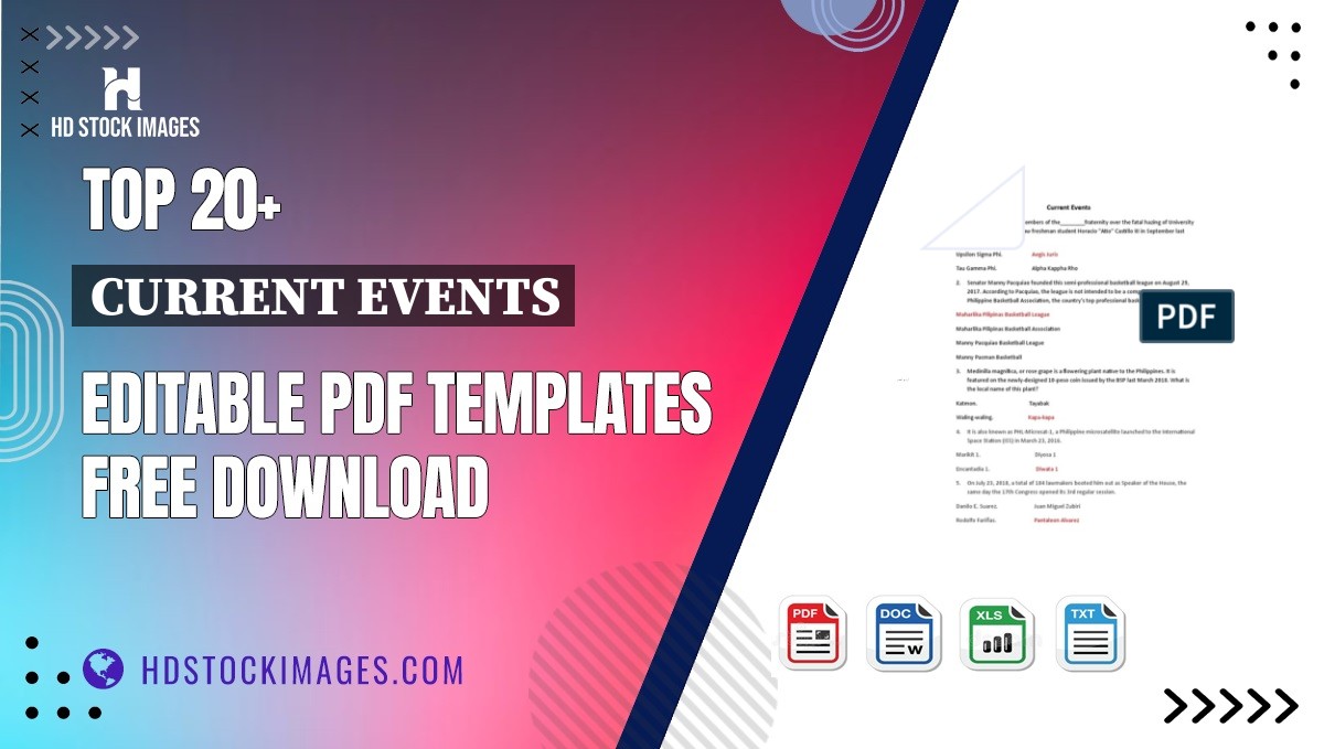 Top 20+ Current Events Editable PDF Templates Free Download