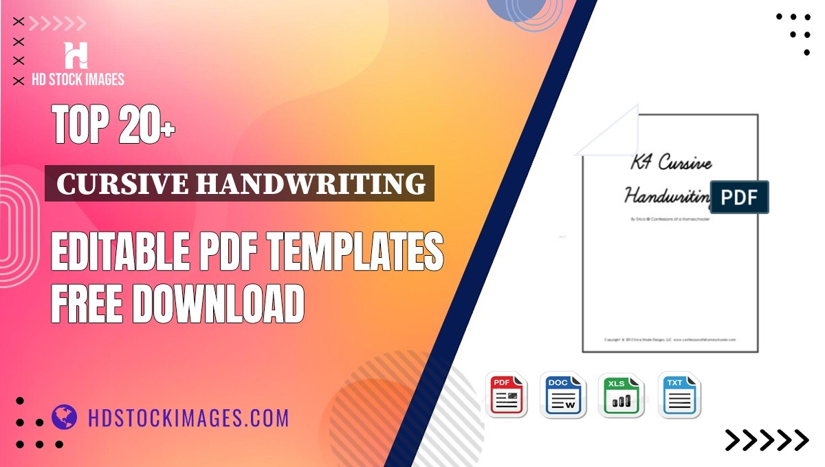 Top 20+ Cursive Handwriting Editable PDF Templates Free Download