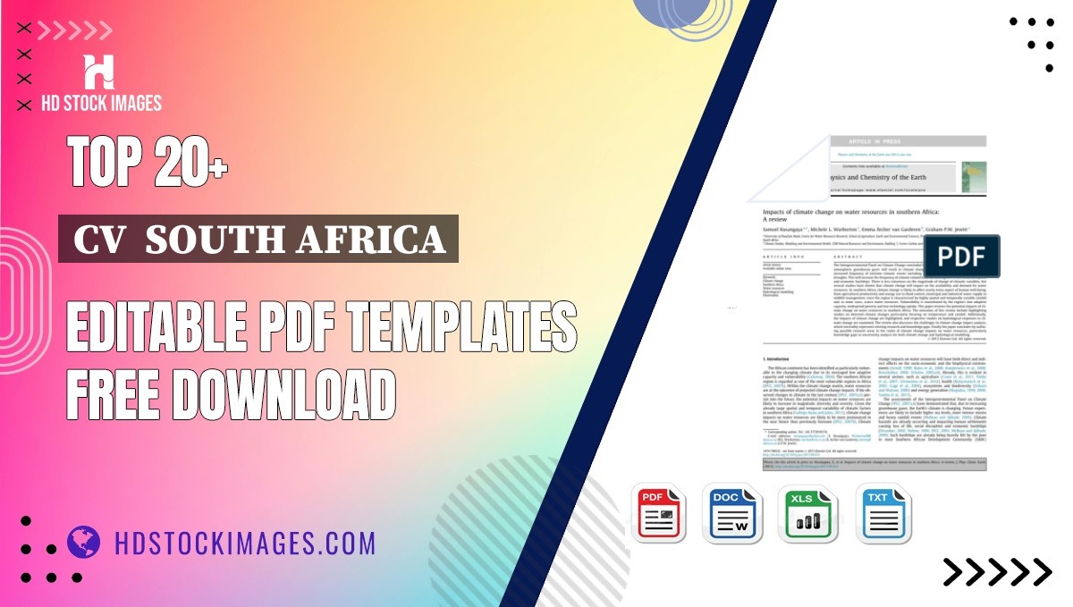 Top 20+ Cv  South Africa Editable PDF Templates Free Download