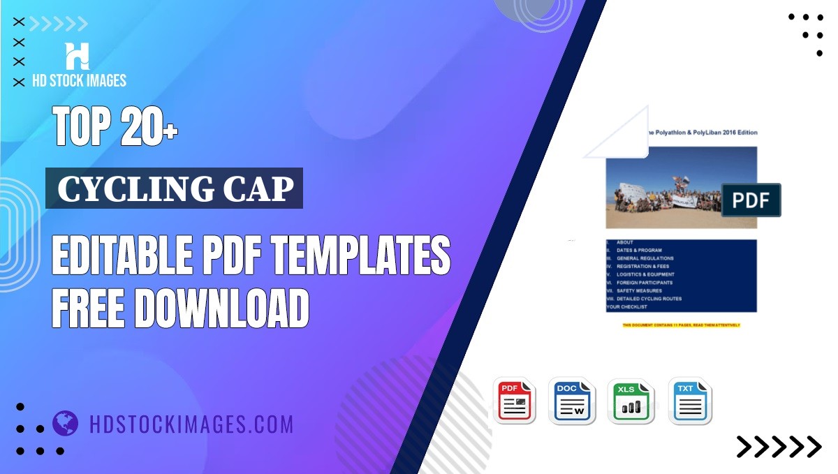 Top 20+ Cycling Cap Editable PDF Templates Free Download