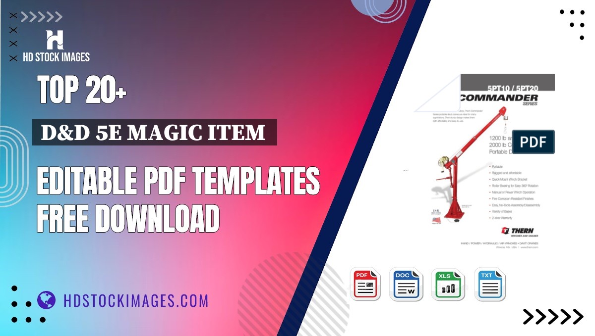 Top 20+ D&d 5e Magic Item  Editable PDF Templates Free Download