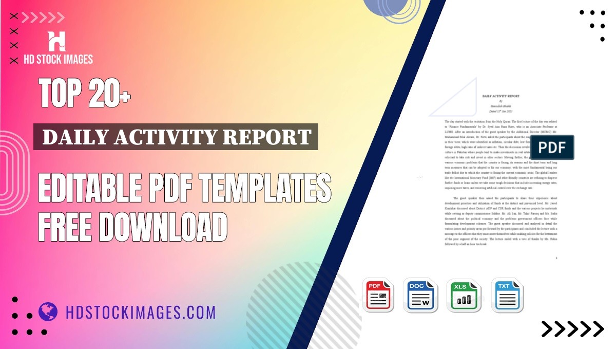 Top 20+ Daily Activity Report Editable PDF Templates Free Download