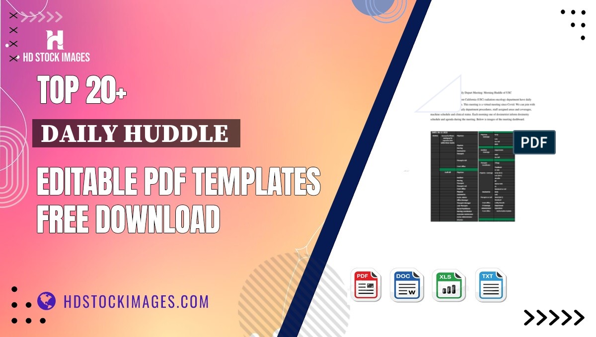 Top 20+ Daily Huddle  Editable PDF Templates Free Download