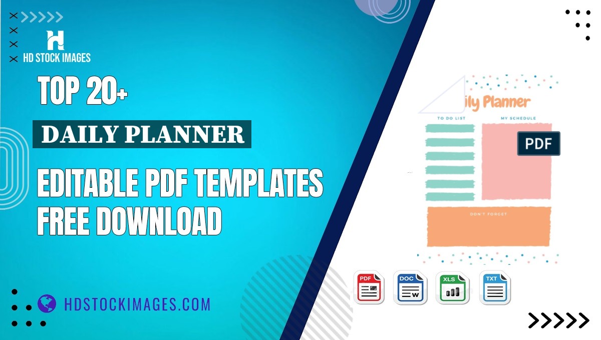 Top 20+ Daily Planner Editable PDF Templates Free Download