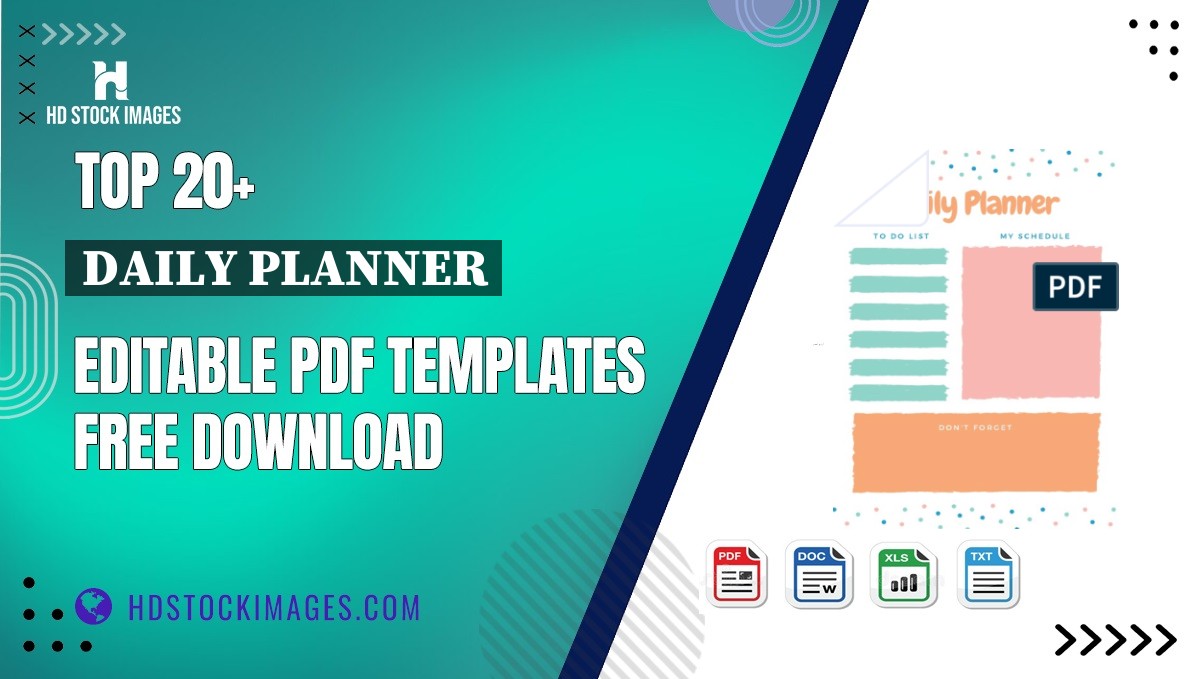 Top 20+ Daily Planner Editable PDF Templates Free Download