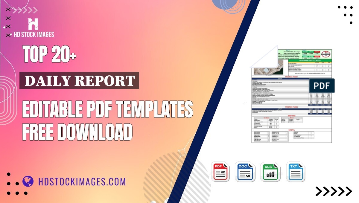 Top 20+ Daily Report Editable PDF Templates Free Download