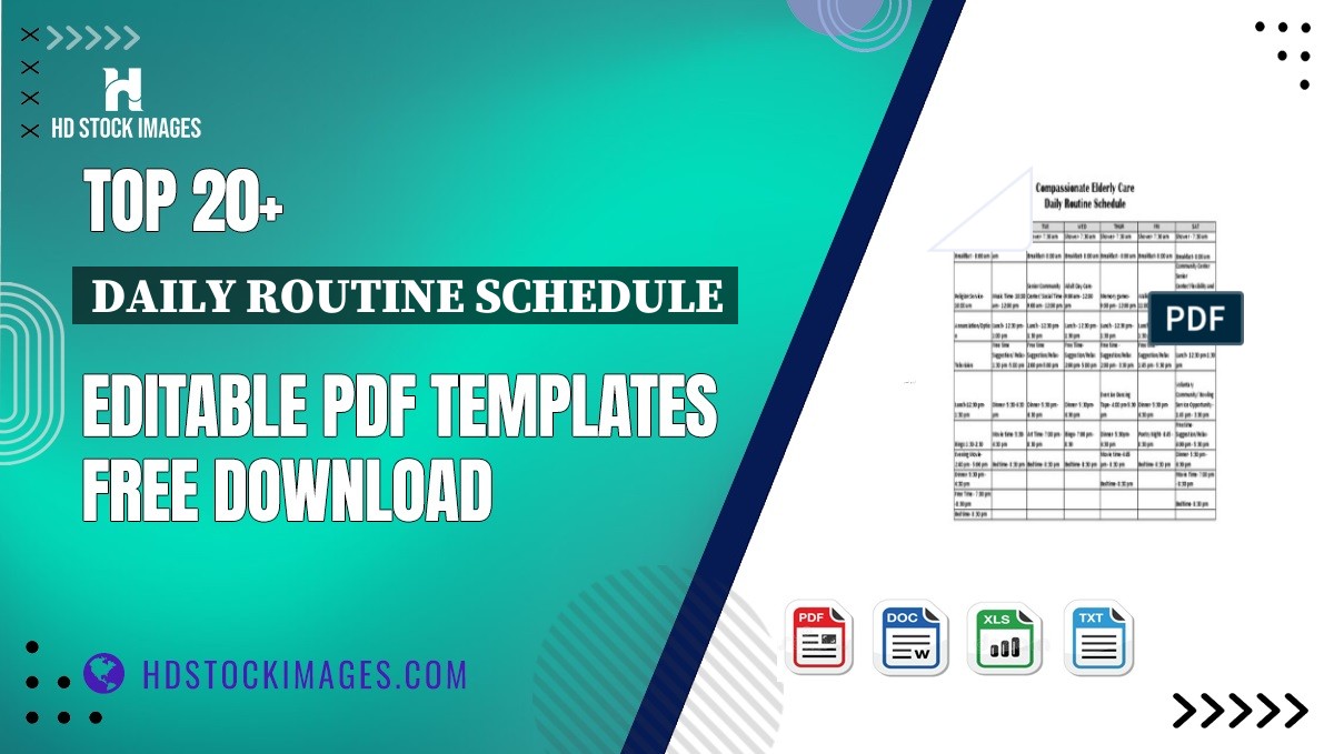 Top 20+ Daily Routine Schedule Editable PDF Templates Free Download