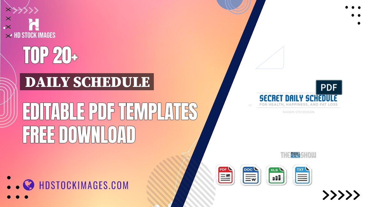 Top 20+ Daily Schedule Editable PDF Templates Free Download