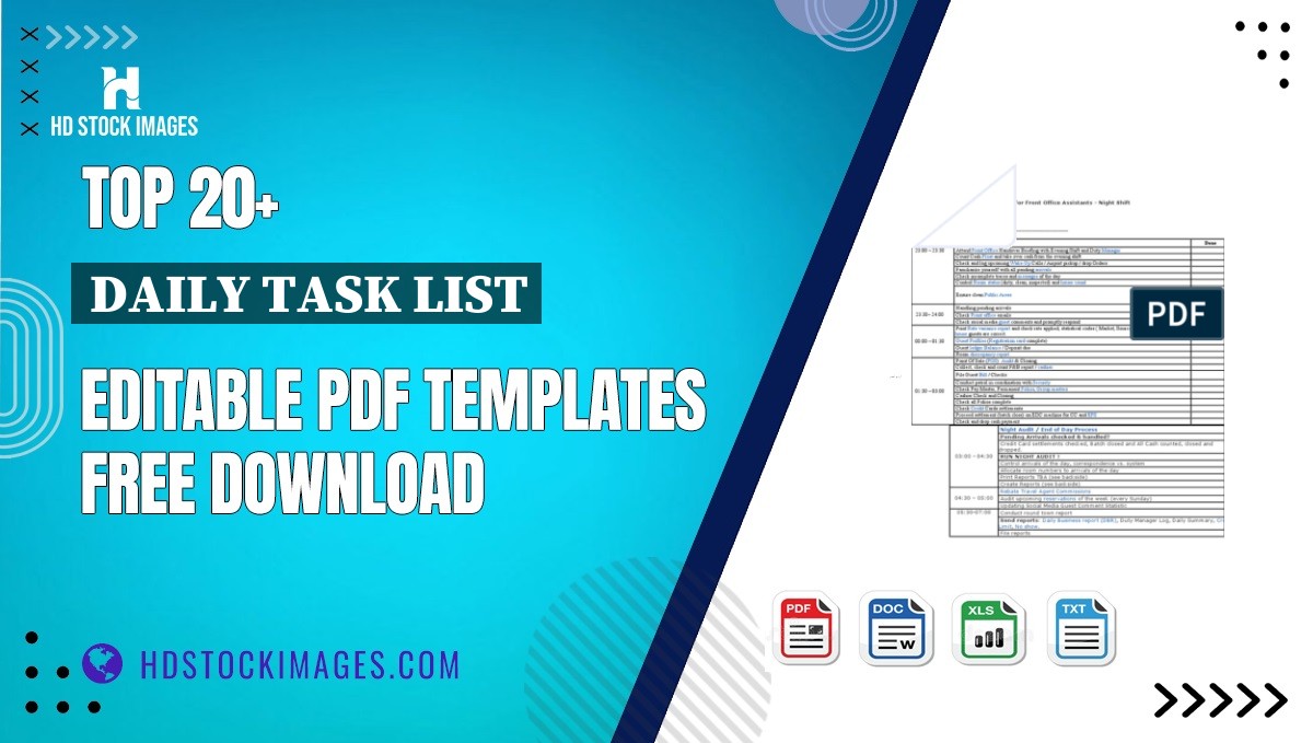 Top 20+ Daily Task List Editable PDF Templates Free Download