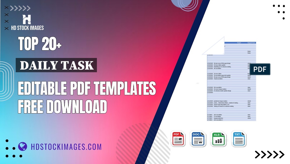 Top 20+ Daily Task Editable PDF Templates Free Download