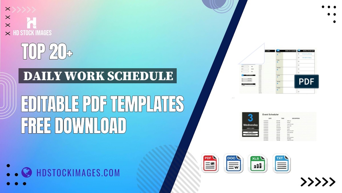 Top 20+ Daily Work Schedule Editable PDF Templates Free Download