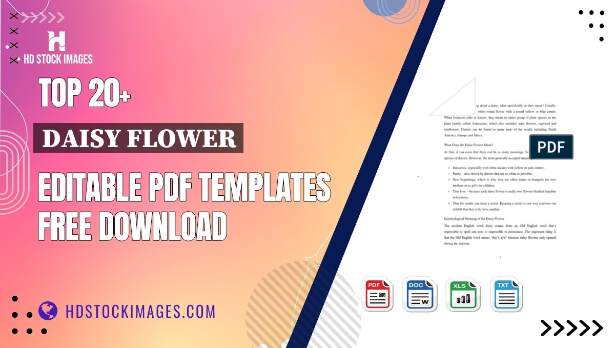 Top 20+ Daisy Flower Editable PDF Templates Free Download