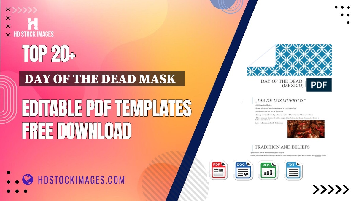 Top 20+ Day Of The Dead Mask   Editable PDF Templates Free Download