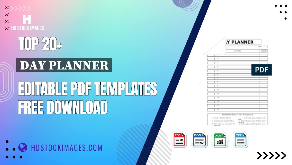 Top 20+ Day Planner Editable PDF Templates Free Download