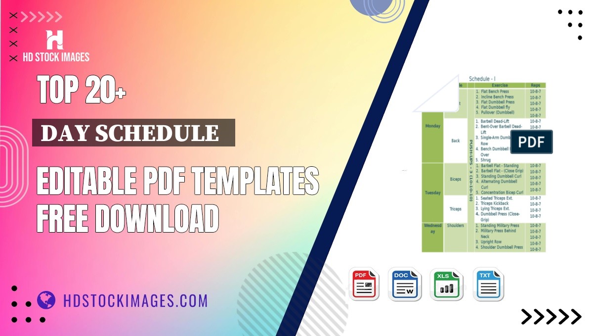 Top 20+ Day Schedule   Editable PDF Templates Free Download