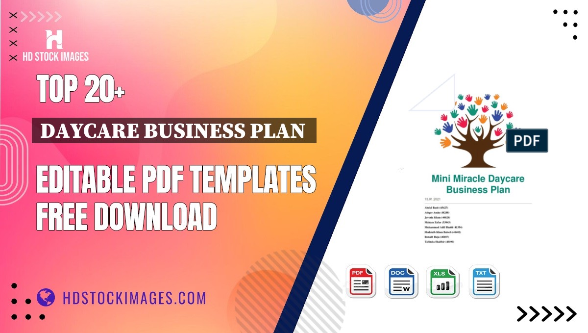 Top 20+ Daycare Business Plan  Editable PDF Templates Free Download