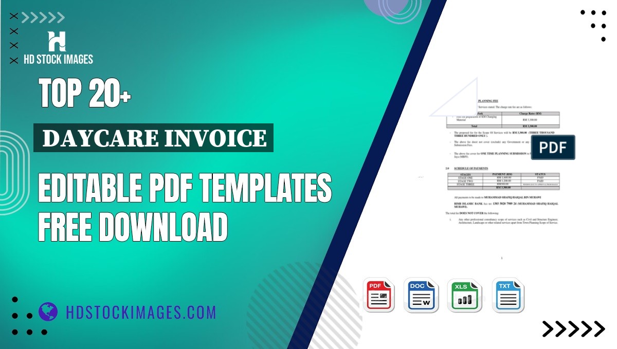 Top 20+ Daycare Invoice Editable PDF Templates Free Download