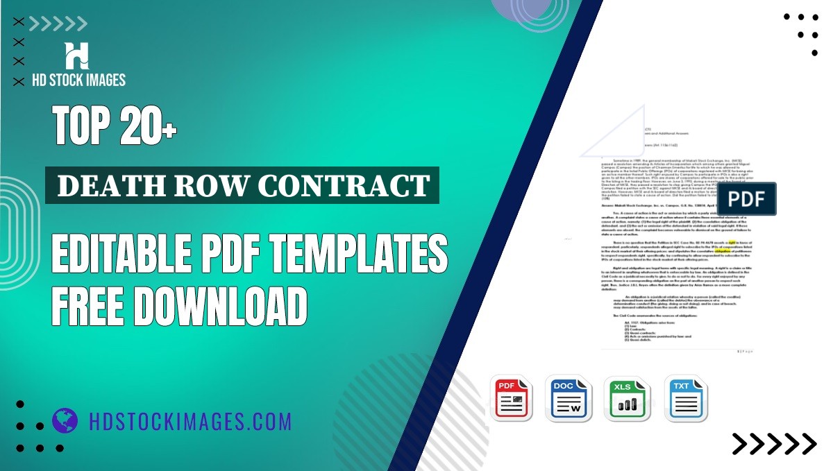 Top 20+ Death Row Contract Editable PDF Templates Free Download