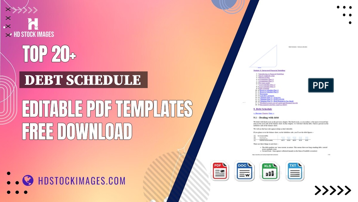 Top 20+ Debt Schedule  Editable PDF Templates Free Download