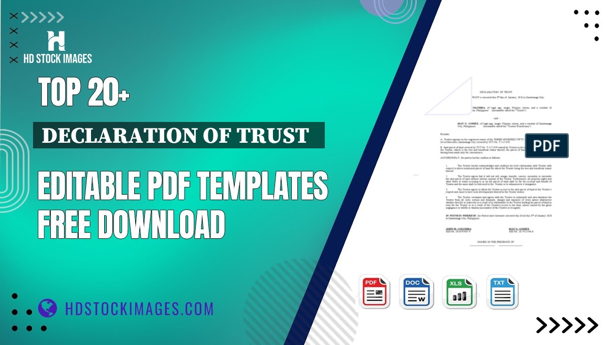 Top 20+ Declaration Of Trust   Editable PDF Templates Free Download