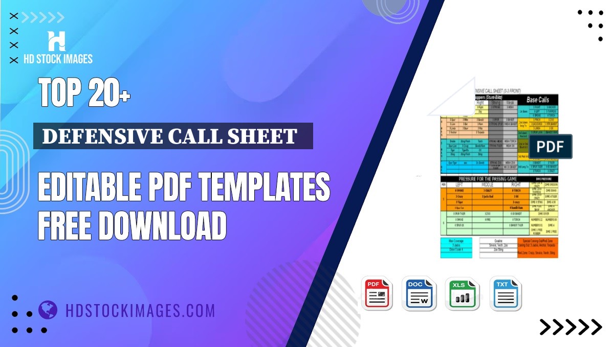 Top 20+ Defensive Call Sheet   Editable PDF Templates Free Download