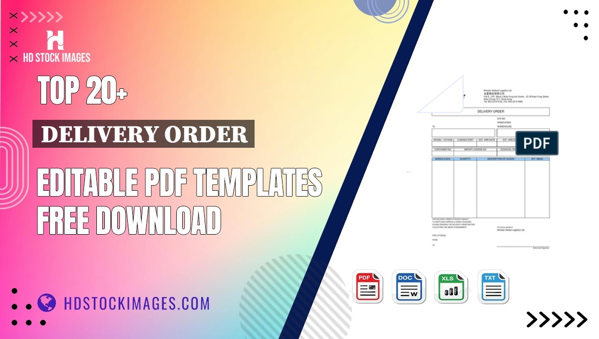 Top 20+ Delivery Order Editable PDF Templates Free Download