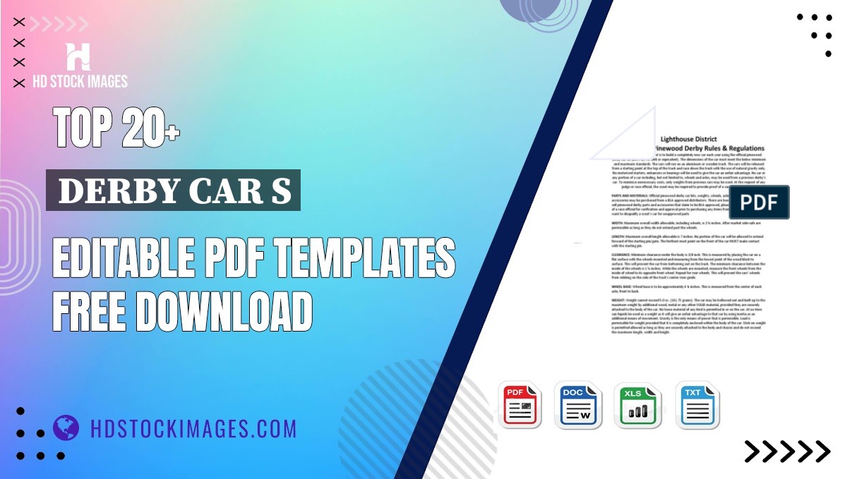 Top 20+ Derby Car S Editable PDF Templates Free Download