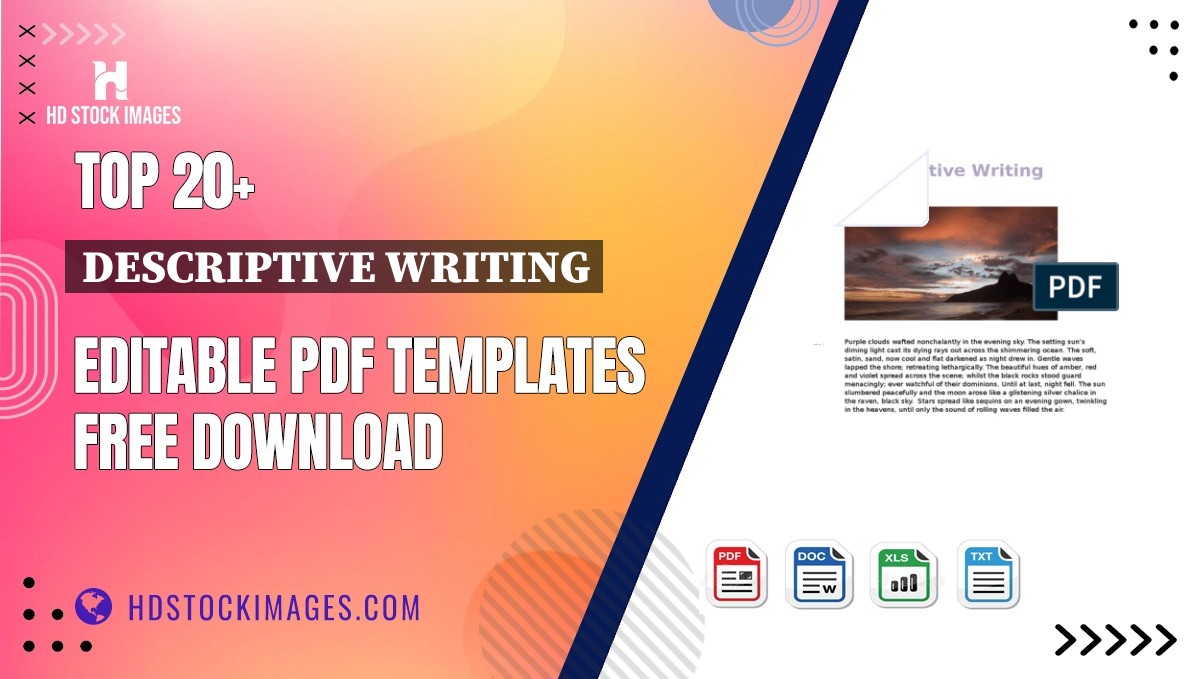 Top 20+ Descriptive Writing Editable PDF Templates Free Download