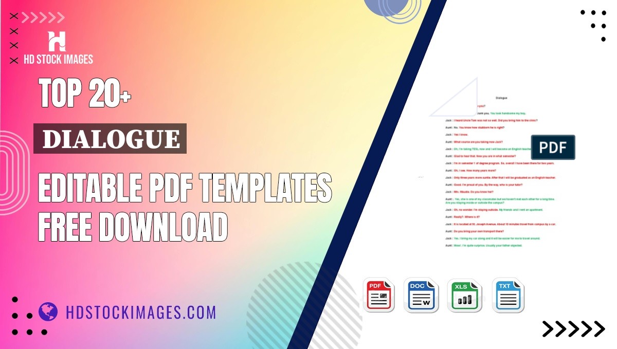 Top 20+ Dialogue Editable PDF Templates Free Download