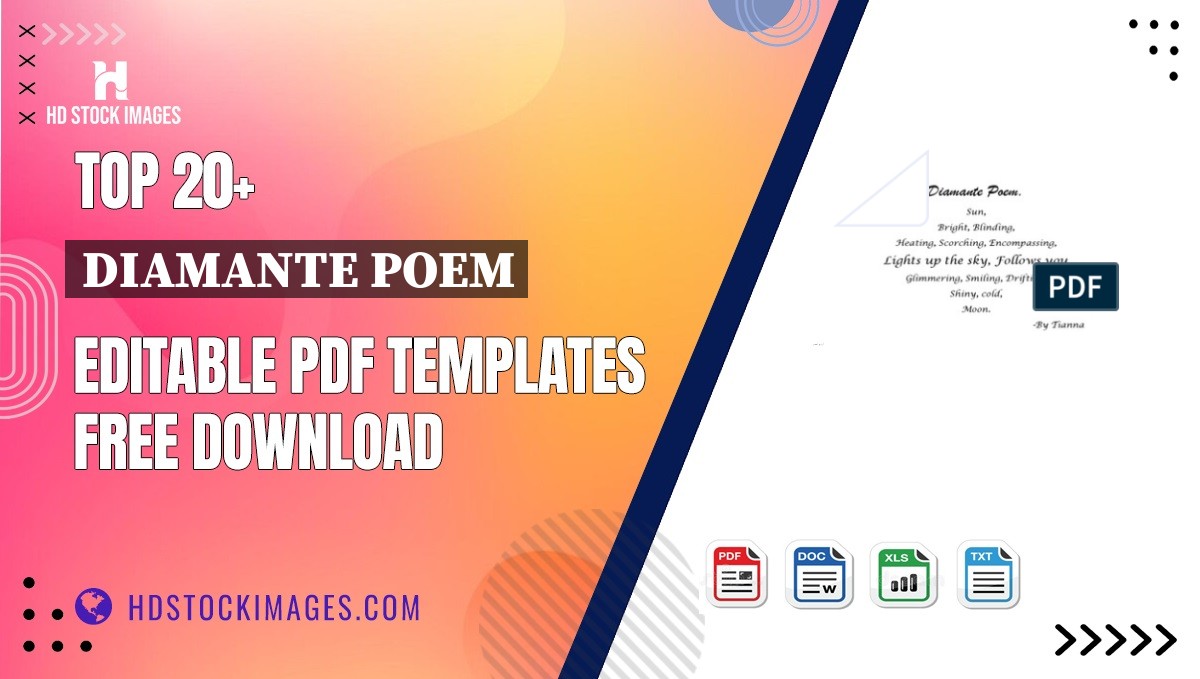 Top 20+ Diamante Poem Editable PDF Templates Free Download