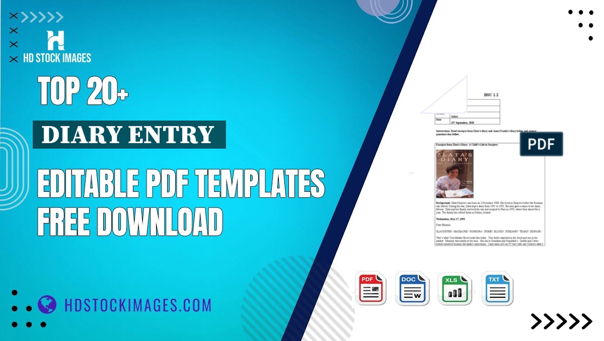 Top 20+ Diary Entry  Editable PDF Templates Free Download