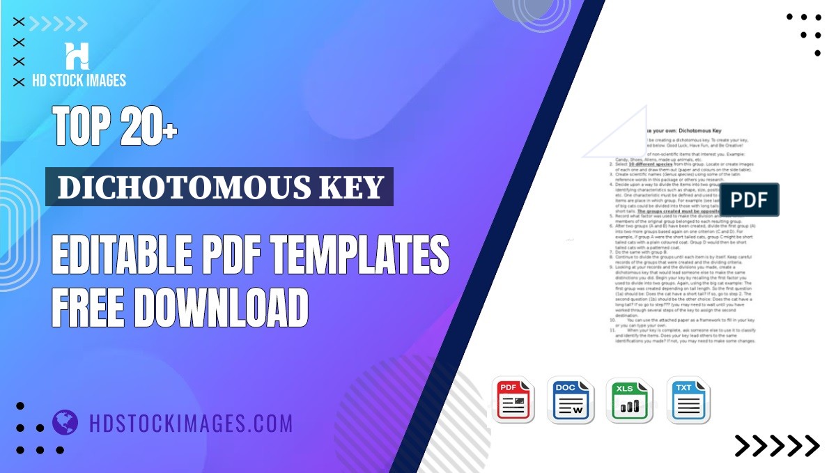 Top 20+ Dichotomous Key Editable PDF Templates Free Download