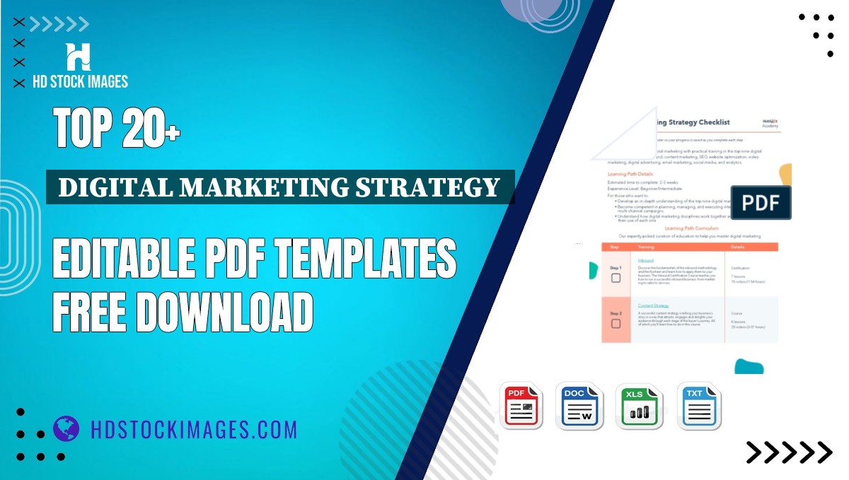 Top 20+ Digital Marketing Strategy  Editable PDF Templates Free Download