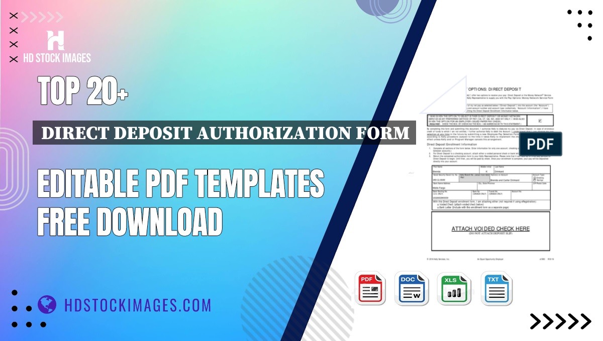 Top 20+ Direct Deposit Authorization Form Editable PDF Templates Free Download