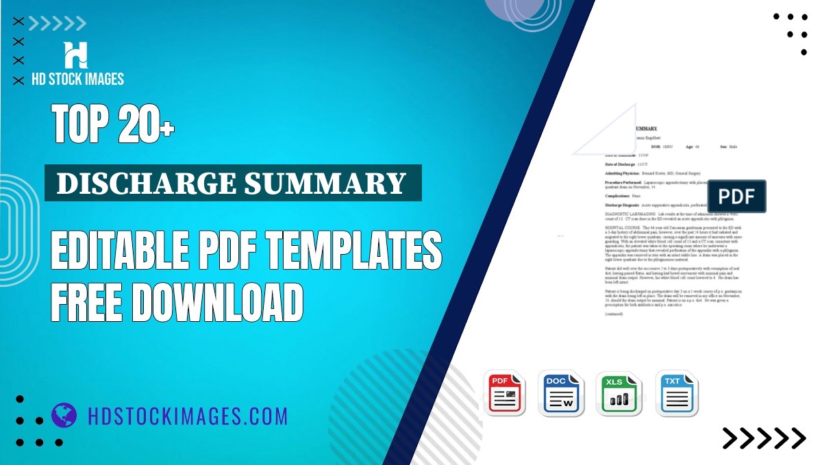 Top 20+ Discharge Summary  Editable PDF Templates Free Download