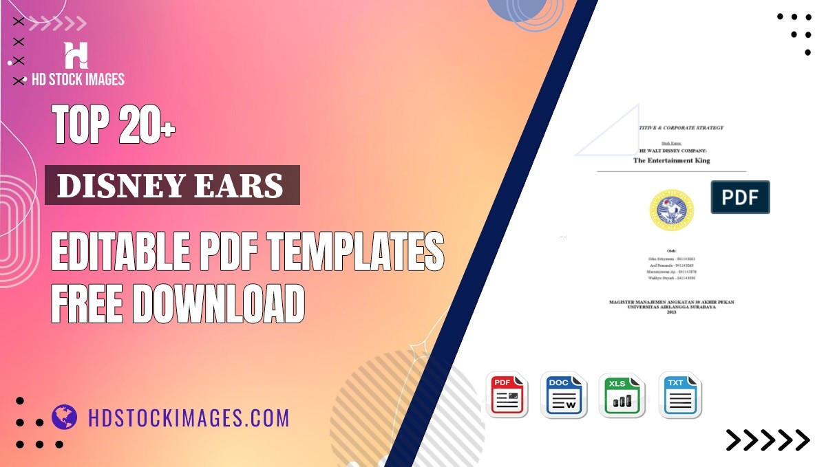 Top 20+ Disney Ears  Editable PDF Templates Free Download