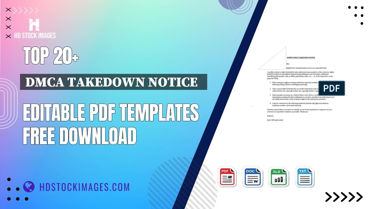 Top 20+ Dmca Takedown Notice   Editable PDF Templates Free Download