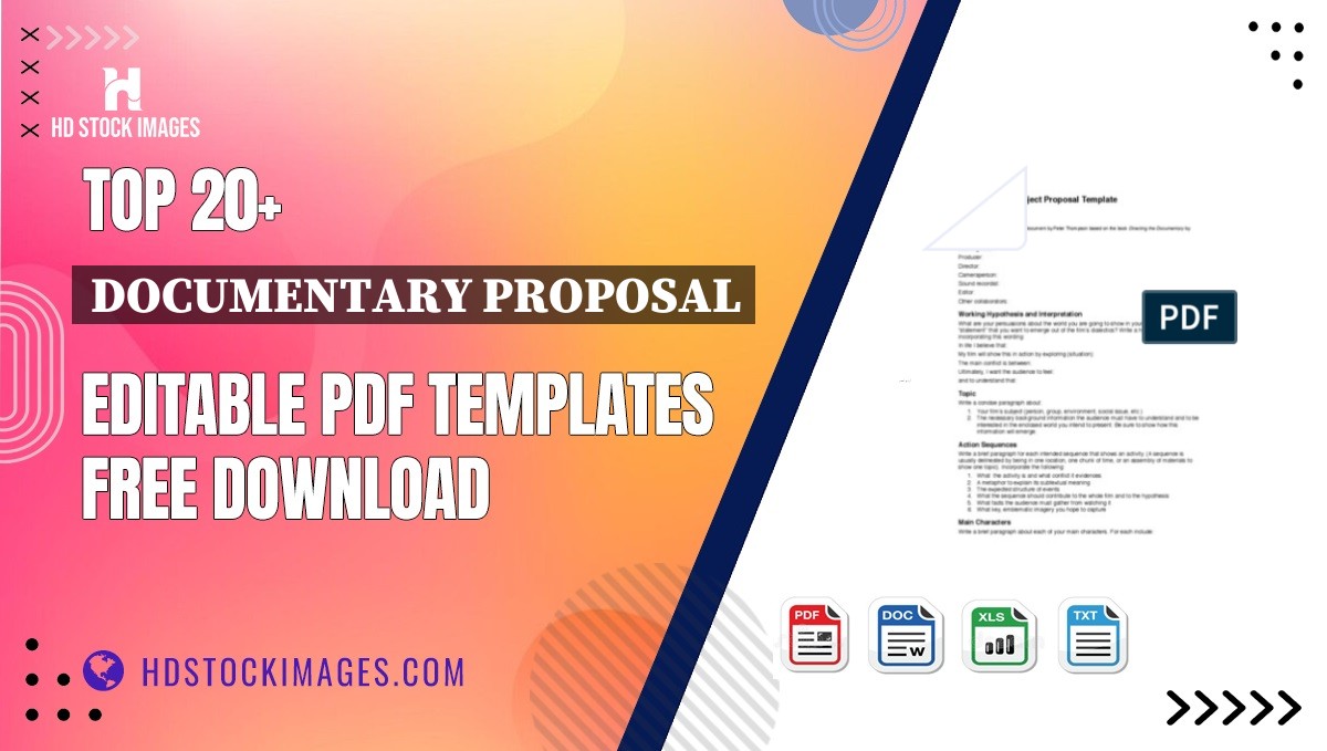 Top 20+ Documentary Proposal Editable PDF Templates Free Download