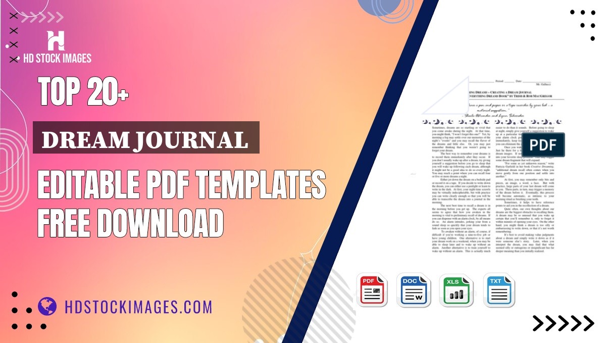 Top 20+ Dream Journal  Editable PDF Templates Free Download