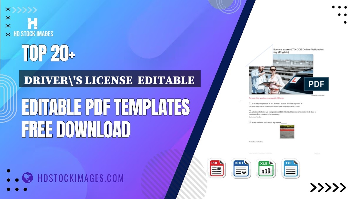 Top 20+ Driver's License  Editable  Editable PDF Templates Free Download